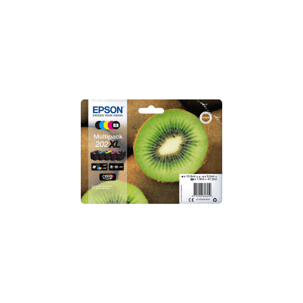 Epson 202 XL  Pack 5 Cartouches encre Originales - Grande Capacité