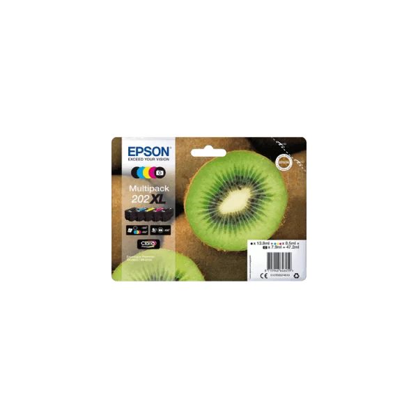 Epson 202 XL  Pack 5 Cartouches encre Originales - Grande Capacité