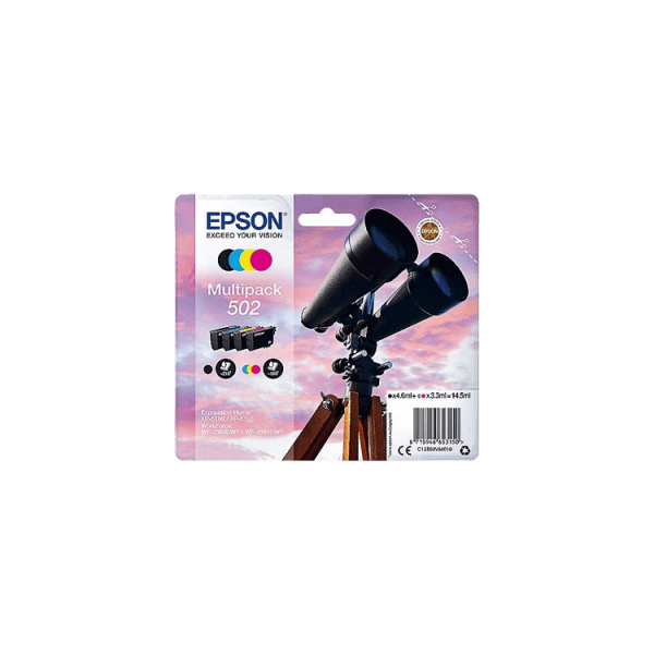 Epson 502 Noire et Couleurs Pack de 4 cartouches originales