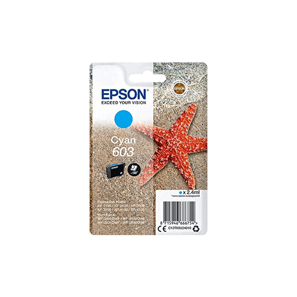 Epson 603 cyan cartouche d'encre originale C13T03U14010