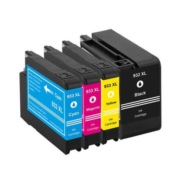 Pack HP932/933 XL (Noire + Couleurs) Cartouches Remanufacturées Grande Capacité UPRINT