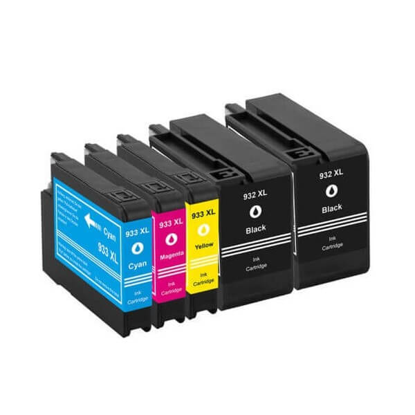 Pack HP 932/933 XL (Noire + Couleurs) Cartouches encre compatibles Grande Capacité 