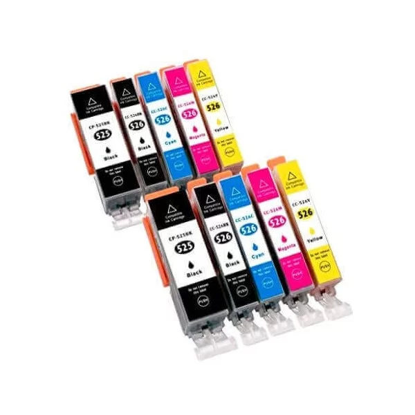 Cartouches d'encre Compatibles Canon PGI-525 / CLI-526  grande capacité