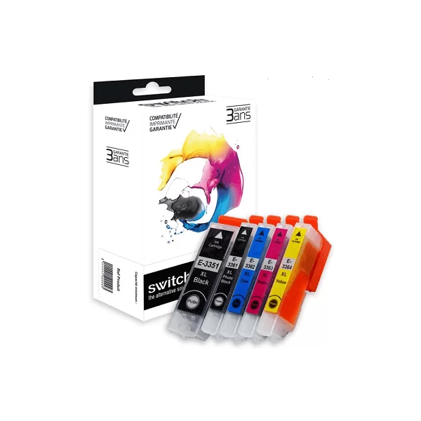 Epson 33XL / T3357XL / T33XL  Pack Cartouches  Marque SWITCH compatible Epson  Série Orange