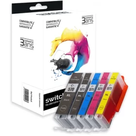 Pack Cartouches encre Compatible CANON  PGI570/CLI571XL - Marque SWITCH