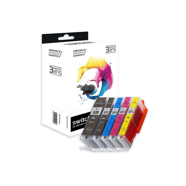 Pack Cartouches encre Compatible CANON  PGI570/CLI571XL - Marque SWITCH