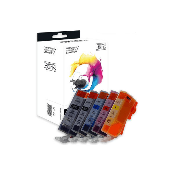 Cartouche compatible Canon CLI-581XXL/PGI-580XXL - pack de 5 - noir, noir  photo, cyan, magenta, jaune - ink