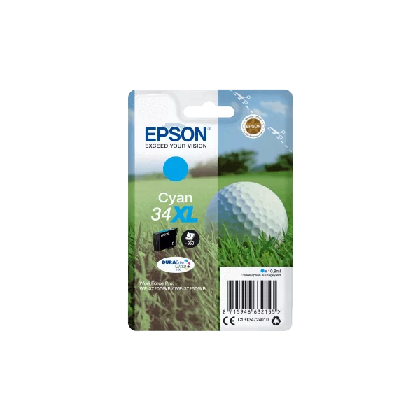 Epson 34XL T3472XL Cyan - Cartouche d'encre marque Epson