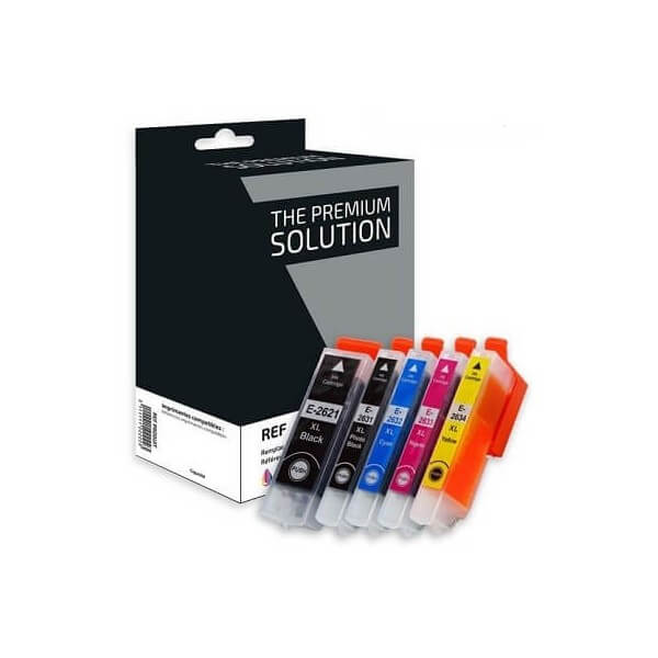 SMARTOMI - Multipack de 5 Cartouches d'encre compatibles avec Les modèles  Epson 26 26XL pour imprimantes Epson Expression Premium XP-520 XP-610 XP-510  XP-600 XP-605 XP-615 XP-620 XP-625 XP-700 XP-720 : : Informatique