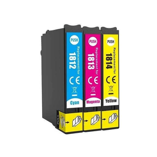 Pack de 4 cartouches compatibles Epson T1815-18 XL Noir et Couleurs