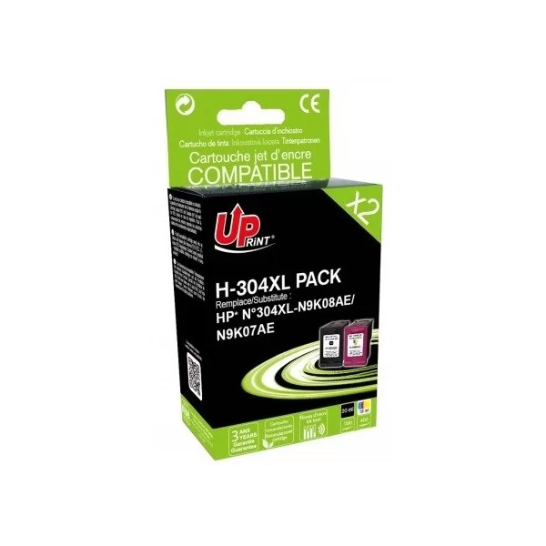 HP 304XL Noir Couleur  Cartouche Remanufacturée Grande Capacité