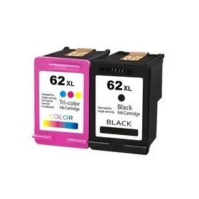 HP 62XL Noir  Couleur - Pack cartouches d'encre  remanufacturées grande capacité