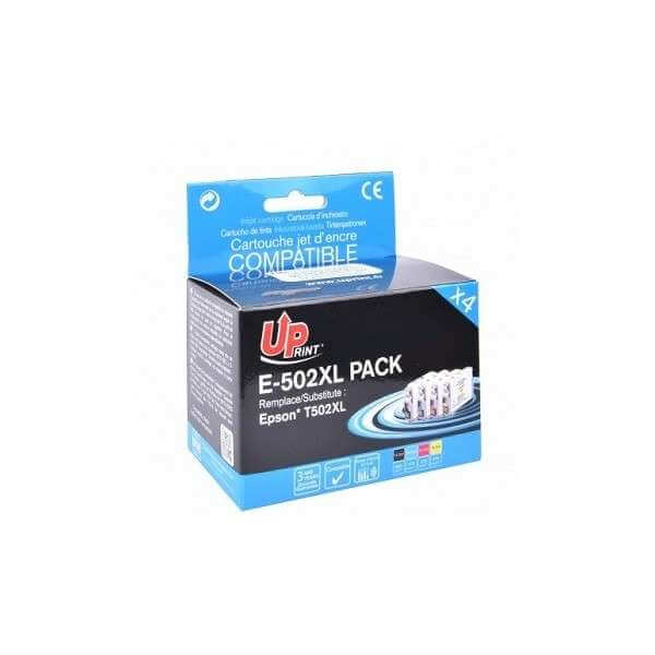 Pack Cartouches d'encre compatible Epson 502 XL Noir - Couleurs - Marque UPrint - Premium