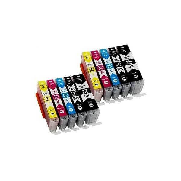 Canon PGI-580XXL / CLI-581XXL Cartouches d'encre compatibles - Lot de 10  pas cher