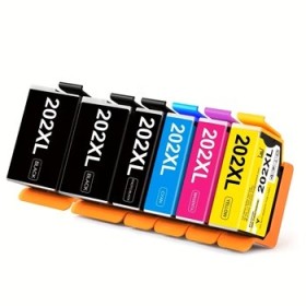 Epson 202 XL Cartouches d'encre compatibles + 1 Noire XL - pack de 6 ( 2x20ml + 4x12ml) pas cher | k2print