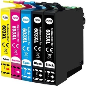 Epson 603XL Pack + 1 Noir cartouches d'encre compatibles ( 2x18ml + 3x14ml) pas cher | k2print
