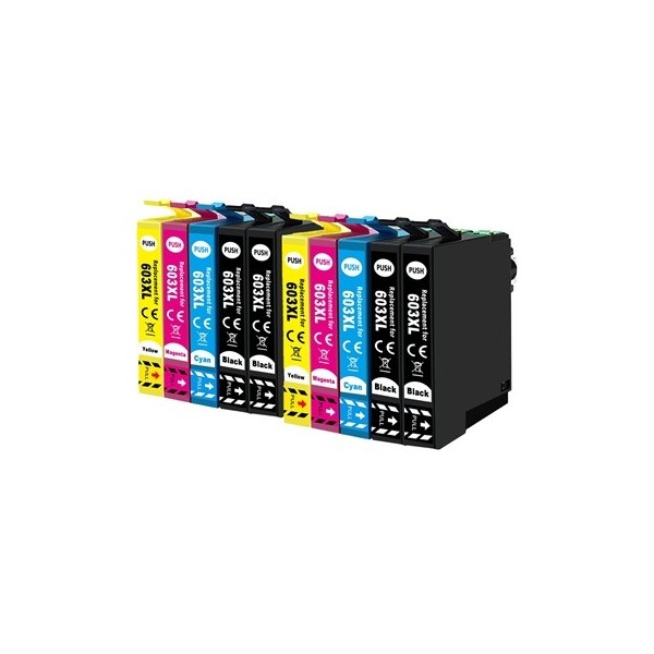Epson 603XL cartouches d'encre compatibles Grande Capacité - pack de 10 ( 4x18ml + 6x14ml) pas cher | k2print