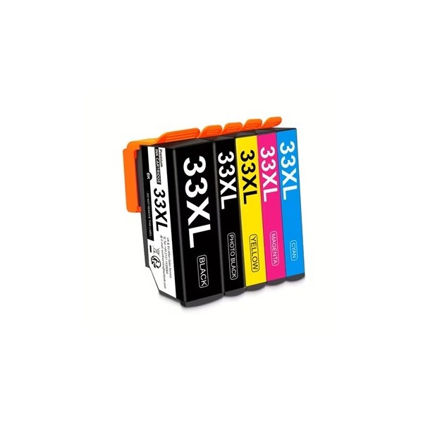 Pack Cartouches encre Compatible Epson 33XL - Lot de 5 pas cher | k2print