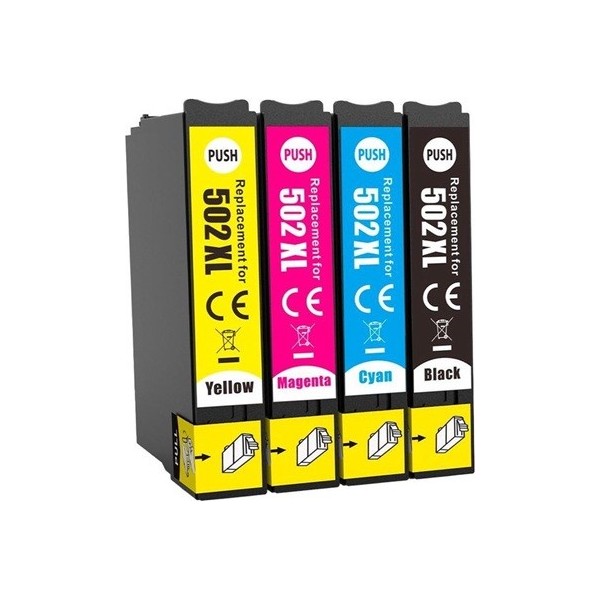Epson 502 XL Noir - Couleurs - Cartouches d'encre compatible - pack de 4  (1x17ml + 3x14ml) pas cher | k2print