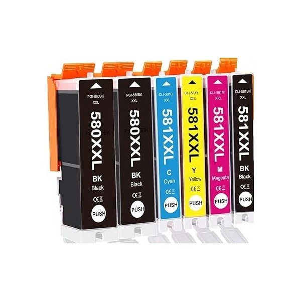 Cartouches encre Compatible Canon PGI-580XXL / CLI-581XXL - Lot de 6 pas cher | k2print