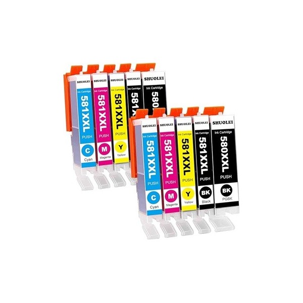 Canon PGI-580XXL / CLI-581XXL Cartouches d'encre compatibles - Lot de 10 pas cher | k2print