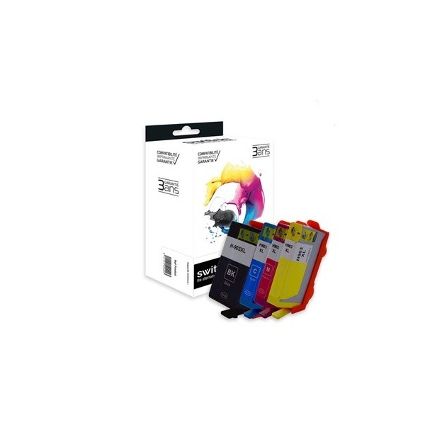 HP 903XL - PACK X 4 MARQUE SWITCH compatible HP 903XL - NOIR CYAN MAGENTA JAUNE pas cher | k2print