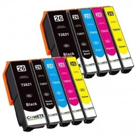 10 XL Multipack Epson T26  Cartouches Compatibles Premium pas cher | k2print