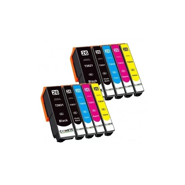 10 XL Multipack Epson T26  Cartouches Compatibles Premium pas cher | k2print