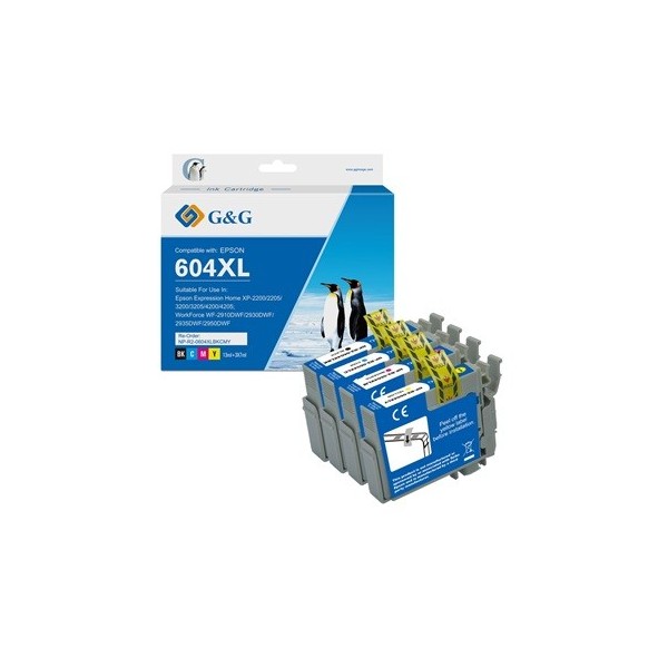Epson 604XL cartouches d'encre compatibles  - Premium Solution - pack de 4 ( 1x13ml + 3x10ml ) pas cher | k2print