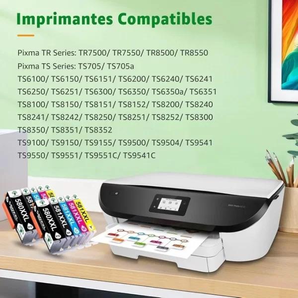 Cartouches encre Compatible Canon PGI-580XXL / CLI-581XXL - Lot de 6 pas cher | k2print