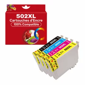 Epson 502 XL Noir - Couleurs - Cartouches d'encre compatible - pack de 4  (1x17ml + 3x14ml) pas cher | k2print