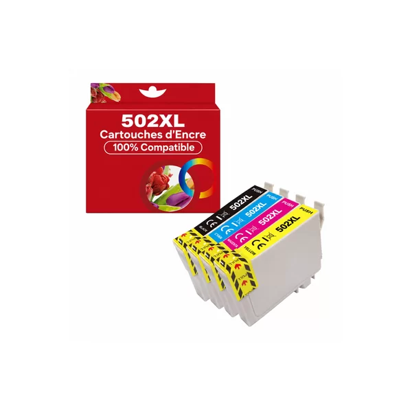 Epson 502 XL Noir - Couleurs - Cartouches d'encre compatible - pack de 4  (1x17ml + 3x14ml) pas cher | k2print