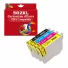 Epson 502 XL Noir - Couleurs - Cartouches d'encre compatible - pack de 4  (1x17ml + 3x14ml) pas cher | k2print