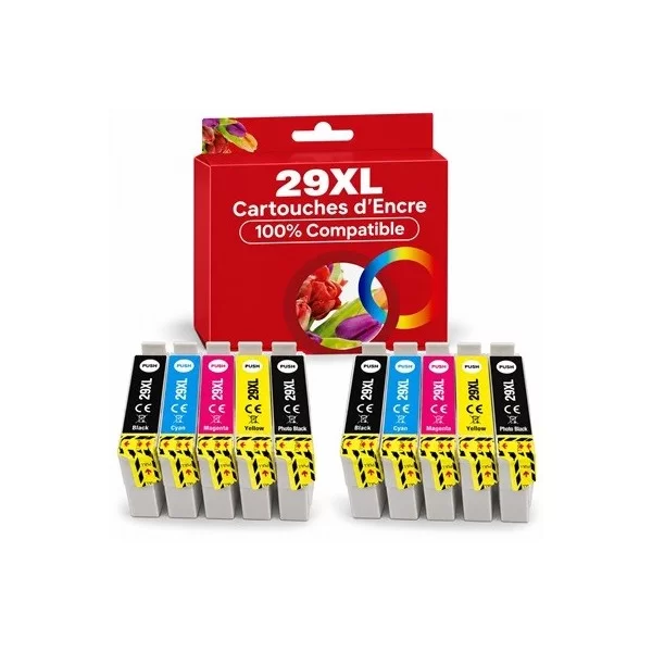 cartouches encre compatibles pour imprimante Epson XP-345 LOT de 10 - 4x17ml + 6x13ml pas cher | k2print