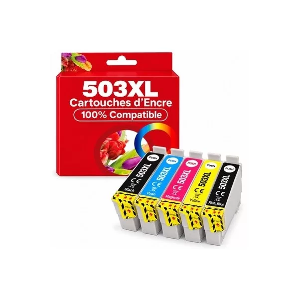 Epson 503XL - pack 5 Cartouches d'encre compatible Grande Capacité pas cher | k2print