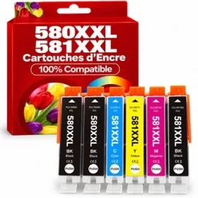 Cartouches encre Compatible Canon PGI-580XXL / CLI-581XXL - Lot de 6 pas cher | k2print