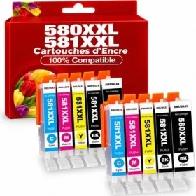 Canon PGI-580XXL / CLI-581XXL Cartouches d'encre compatibles - Lot  de 10 pas cher | k2print