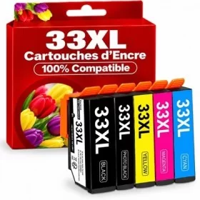Pack Cartouches encre Compatible Epson 33XL - Lot de 5 pas cher | k2print