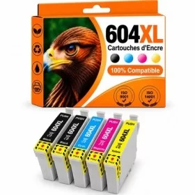 Epson 604XL pack 5 Cartouche d'encre compatible Grande Capacité ( 2x16.5ml + 3x14ml ) pas cher | k2print